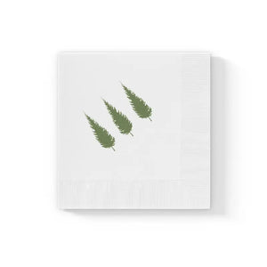 White Coined Napkins - Christmas Tree Print Ready - Dipaliz - 4.8’’ x / 50 Pcs - Paper