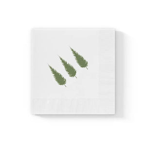 White Coined Napkins - Christmas Tree Print Ready - Dipaliz - 6.5’’ x / 50 Pcs - Paper