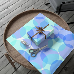 Chic Circles Blue Gift Wrap Papers - Matte or Satin - Dipaliz - Wrapping Paper