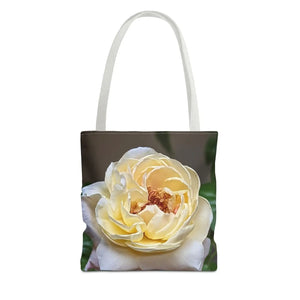 Vibrant Yellow Rose Tote Bag - Floral Polyester - Dipaliz - Shopping Totes