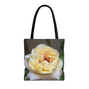 Vibrant Yellow Rose Tote Bag - Floral Polyester - Dipaliz - Shopping Totes