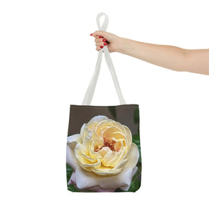 Vibrant Yellow Rose Tote Bag - Floral Polyester - Dipaliz - Shopping Totes