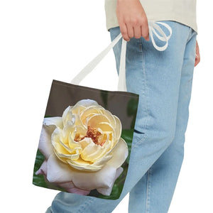 Vibrant Yellow Rose Tote Bag - Floral Polyester - Dipaliz - Shopping Totes
