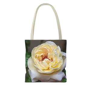 Vibrant Yellow Rose Tote Bag - Floral Polyester - Dipaliz - Shopping Totes