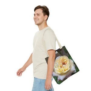 Vibrant Yellow Rose Tote Bag - Floral Polyester - Dipaliz - Shopping Totes