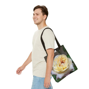 Vibrant Yellow Rose Tote Bag - Floral Polyester - Dipaliz - Shopping Totes