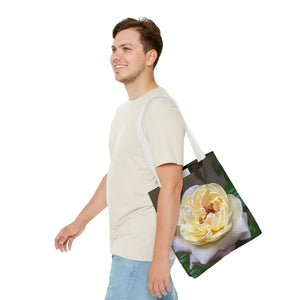 Vibrant Yellow Rose Tote Bag - Floral Polyester - Dipaliz - Shopping Totes