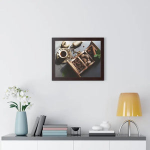 Coffee Beans with Spices Framed Horizontal Poster - Posters Prints & Visual Artwork