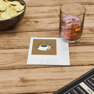 White Coined Napkins – Coffee Mug Napkin - Dipaliz - Paper