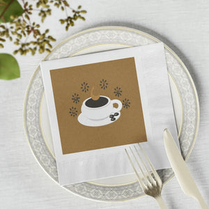 White Coined Napkins – Coffee Mug Napkin - Dipaliz - Paper