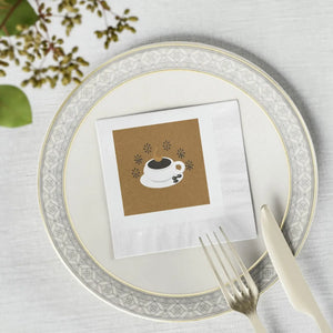 White Coined Napkins – Coffee Mug Napkin - Dipaliz - Paper