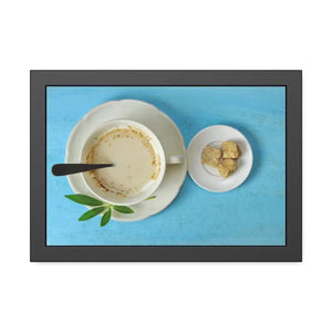 Coffee with Sugar Cubes Framed Paper Posters - 18″ x 12″ (horizontal) / Black Frame / Fine Art - Prints & Visual Artwork