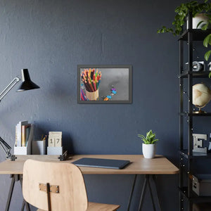 Color Pencils in a Pencil Stand School Supplies Back to School Framed Paper Posters - Prints & Visual Artwork