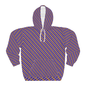 Stripe all-over print pullover hoodie by DipaliZ in a polyester cotton blend
