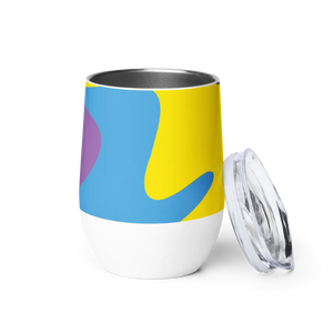 Vibrant Abstract Wine Tumbler - Bold Steel Party Cup - Dipaliz - Tumblers