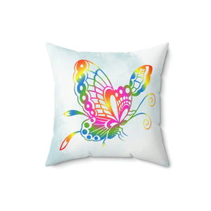 Colorful Butterflies Pillow – Polyester Square - Dipaliz - Throw Pillows