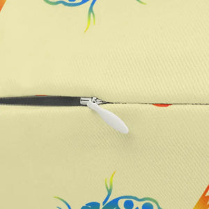 Spun Polyester Lumbar Pillow - Yellow Butterfly Design - Dipaliz - 20’’ × 14’’ - Pillows