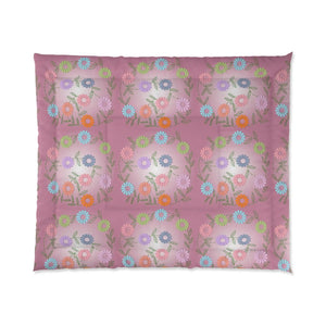 Colorful Flowers Blanket – Plush Gift for Her - Dipaliz - Quilts & Comforters