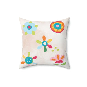 Floral Throw Pillow – Colorful Flowers Square - Dipaliz - Pillows