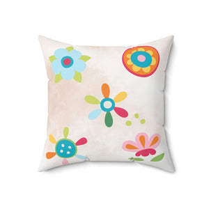 Floral Throw Pillow – Colorful Flowers Square - Dipaliz - Pillows