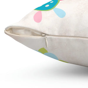 Floral Throw Pillow – Colorful Flowers Square - Dipaliz - Pillows