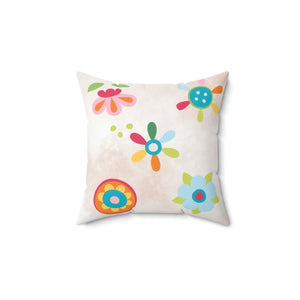 Floral Throw Pillow – Colorful Flowers Square - Dipaliz - Pillows