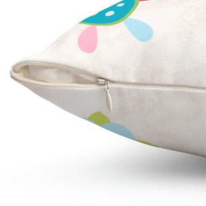 Floral Throw Pillow – Colorful Flowers Square - Dipaliz - Pillows