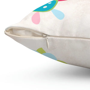 Floral Throw Pillow – Colorful Flowers Square - Dipaliz - Pillows