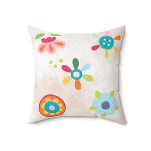 Floral Throw Pillow – Colorful Flowers Square - Dipaliz - Pillows