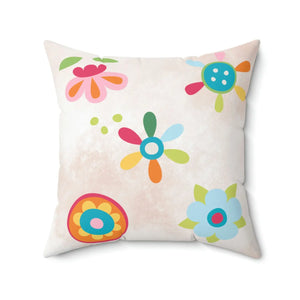 Floral Throw Pillow – Colorful Flowers Square - Dipaliz - Pillows