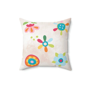 Floral Throw Pillow – Colorful Flowers Square - Dipaliz - Pillows