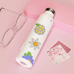 Slim Colorful Flowers Water Bottle 20oz Stainless - Dipaliz - Bottles