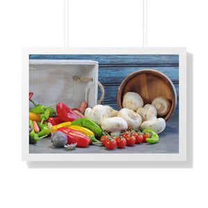 Colorful Fresh Vegetables Framed Poster Art Print - Dipaliz - 30’’ x 20’’ / White - Posters Prints & Visual Artwork