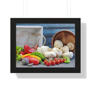 Colorful Fresh Vegetables Framed Poster Art Print - Dipaliz - 16″ x 12″ / Black - Posters Prints & Visual Artwork