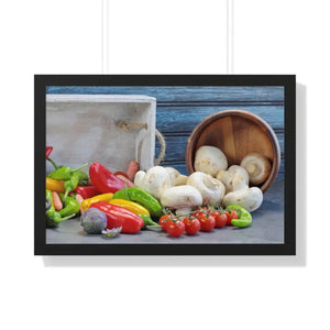 Colorful Fresh Vegetables Framed Poster Art Print - Dipaliz - 30’’ x 20’’ / Black - Posters Prints & Visual Artwork