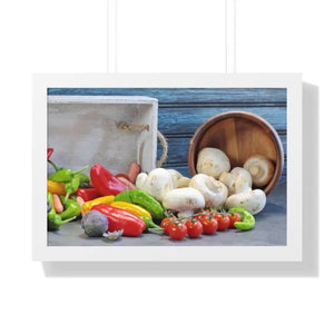 Colorful Fresh Vegetables Framed Poster Art Print - Dipaliz - 24″ x 16″ / White - Posters Prints & Visual Artwork