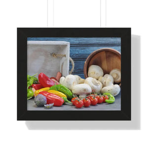 Colorful Fresh Vegetables Framed Horizontal Poster - Dipaliz - 14″ x 11″ / Black - Posters Prints & Visual Artwork