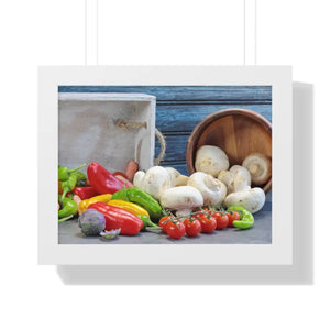 Colorful Fresh Vegetables Framed Poster Art Print - Dipaliz - 16″ x 12″ / White - Posters Prints & Visual Artwork