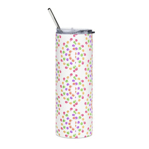 Colorful Geometric Skinny Tumbler 20oz Stainless Steel - Dipaliz - White / Tumblers