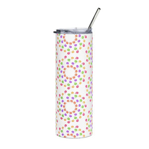 Colorful Geometric Skinny Tumbler 20oz Stainless Steel - Dipaliz - White / Tumblers