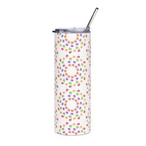 Colorful Geometric Skinny Tumbler 20oz Stainless Steel - Dipaliz - White / Tumblers