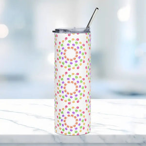 Colorful Geometric Skinny Tumbler 20oz Stainless Steel - Dipaliz - White / Tumblers