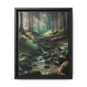 A Creek in the Woods Matte Canvas Black Frame - 11″ x 14″ (vertical) / 1.25’’ - Posters Prints & Visual Artwork