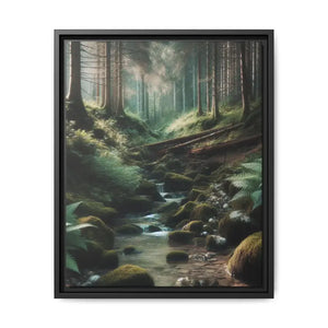 A Creek in the Woods Matte Canvas Black Frame - 16″ x 20″ (vertical) / 1.25’’ - Posters Prints & Visual Artwork
