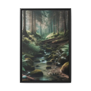 A Creek in the Woods Matte Canvas Black Frame - 20″ x 30″ (vertical) / 1.25’’ - Posters Prints & Visual Artwork