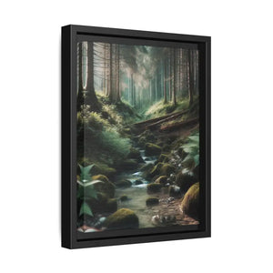 A Creek in the Woods Matte Canvas Black Frame - Posters Prints & Visual Artwork