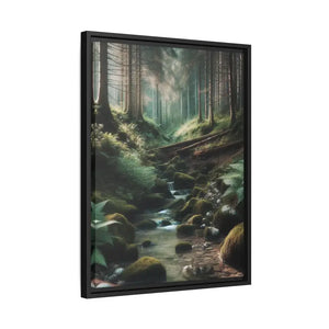 A Creek in the Woods Matte Canvas Black Frame - Posters Prints & Visual Artwork