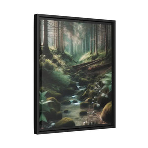 A Creek in the Woods Matte Canvas Black Frame - Posters Prints & Visual Artwork