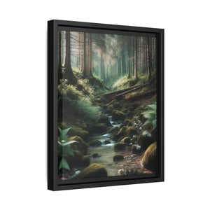 A Creek in the Woods Matte Canvas Black Frame - Posters Prints & Visual Artwork