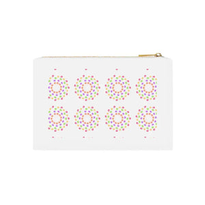 Cosmetic Bag Colorful Pattern Gold Zipper Cotton Canvas - Dipaliz - White / one Size - & Toiletry Bags